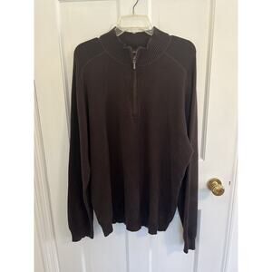 Merona Men’s XL Cashmere Blend Long Sleeve 1/4 Zip Brown Pullover Sweater